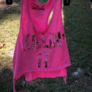 Chin Up Apparel Vibrant Pink Kids/ Teens Tank Top